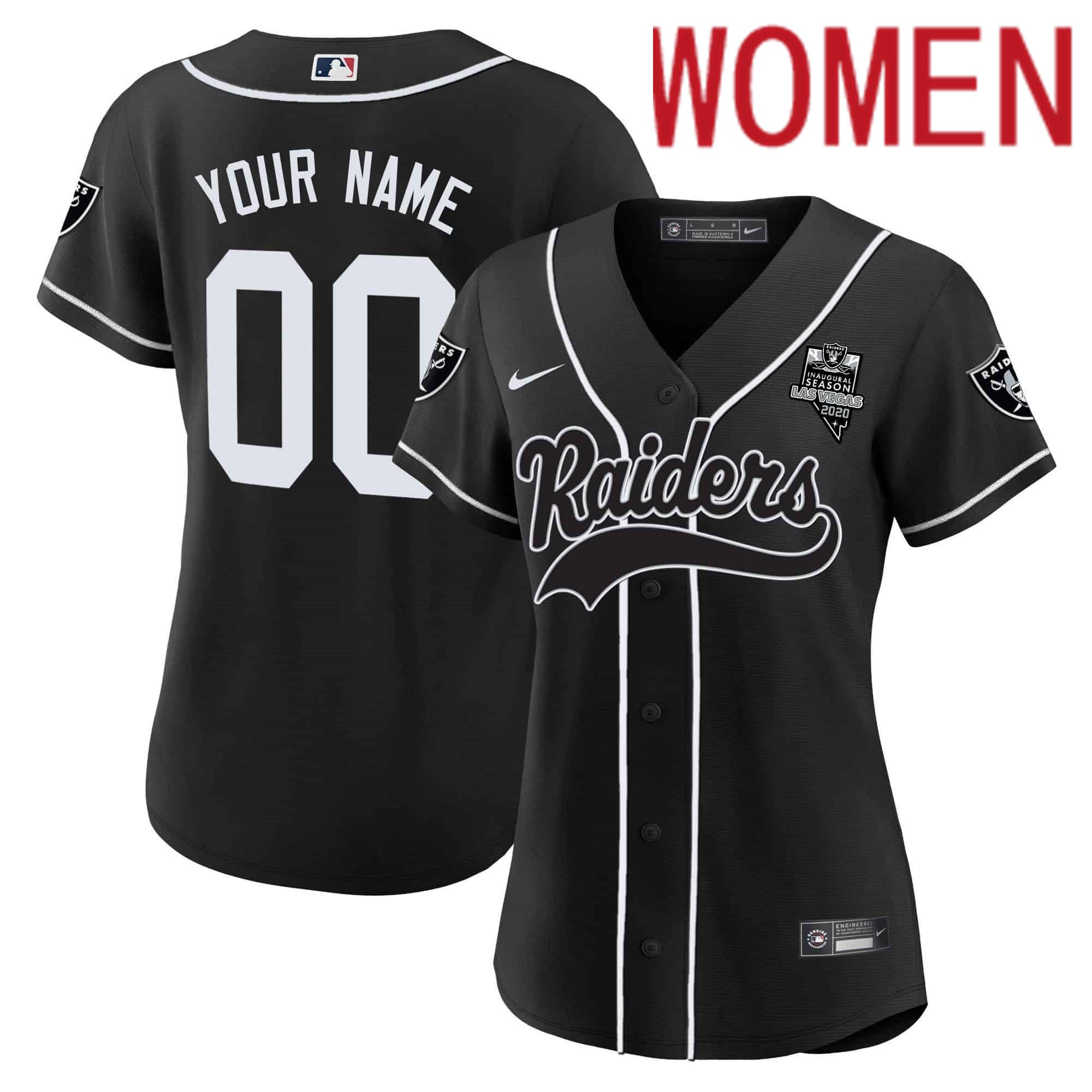 Women Oakland Raiders Black 2024 Nike Vapor Baseball Custom NFL Jersey->customized nfl jersey->Custom Jersey